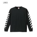 斜めライン ロングスリーブTシャツ 5.6オンス 1.6インチリブ 5011 United Athle De-Finds プリント 袖ロゴ ユナイテッドアスレ 長袖 メンズ カジュアル お揃い ペア ユニフォーム チーム b系 ヒップホップ ストリート系 ダンス スケーター バイカー ファッション ボーダー