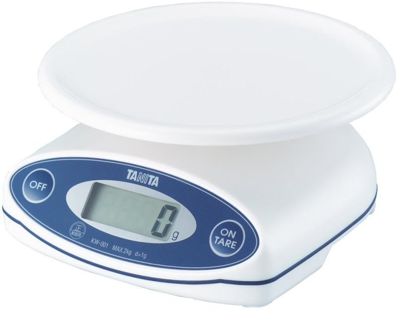 Kitchen Scales - タニタ クッキングスケール キッチン はかり 料理 防水 日本製 デジタル 2kg 1g単位 ホワイト KW-001 WH