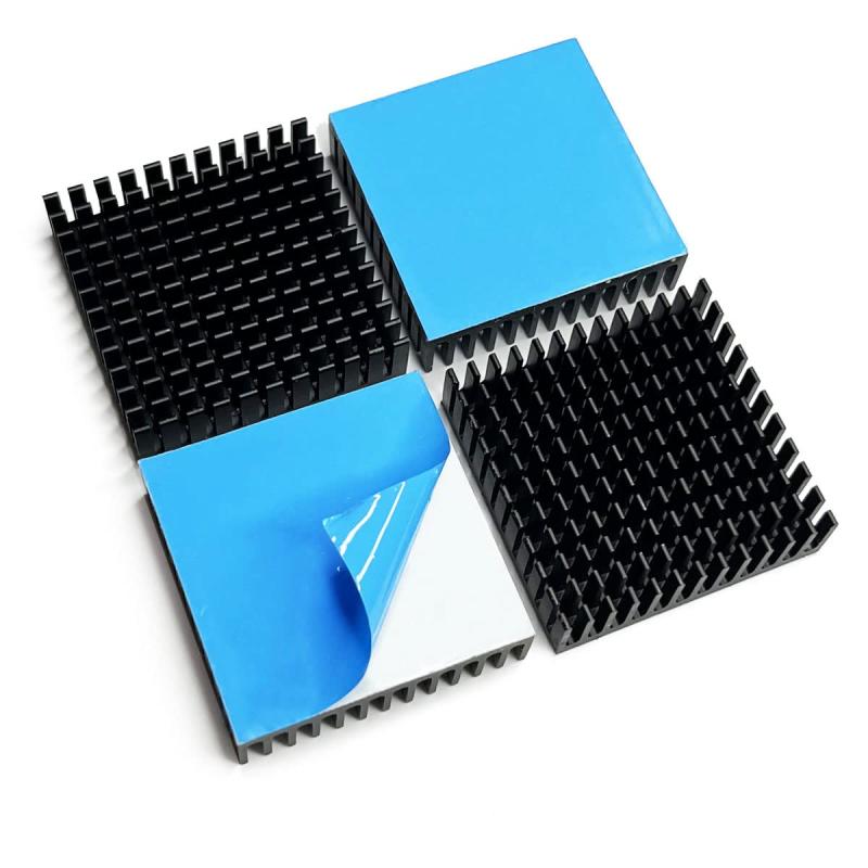 Awxlumv 40×40×11ヒートシンク 導熱接着シート付き 熱暴走対策 冷却ラジエーターフィンCPU ICチップ 回路基板 LEDアンプに適用 アルミニウム