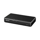 バッファロー BUFFALO Giga対応 プラスチック筐体 AC電源 8ポート LSW6-GT-8EPL/BK ブラック スイッチングハブ ローコストモデル 壁掛け設置対応