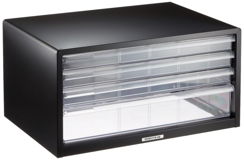 Organize Goods - ナカバヤシ アバンテV2 レターケース 書類収納 A3 4段(浅3・深1) クロ A3L-44D