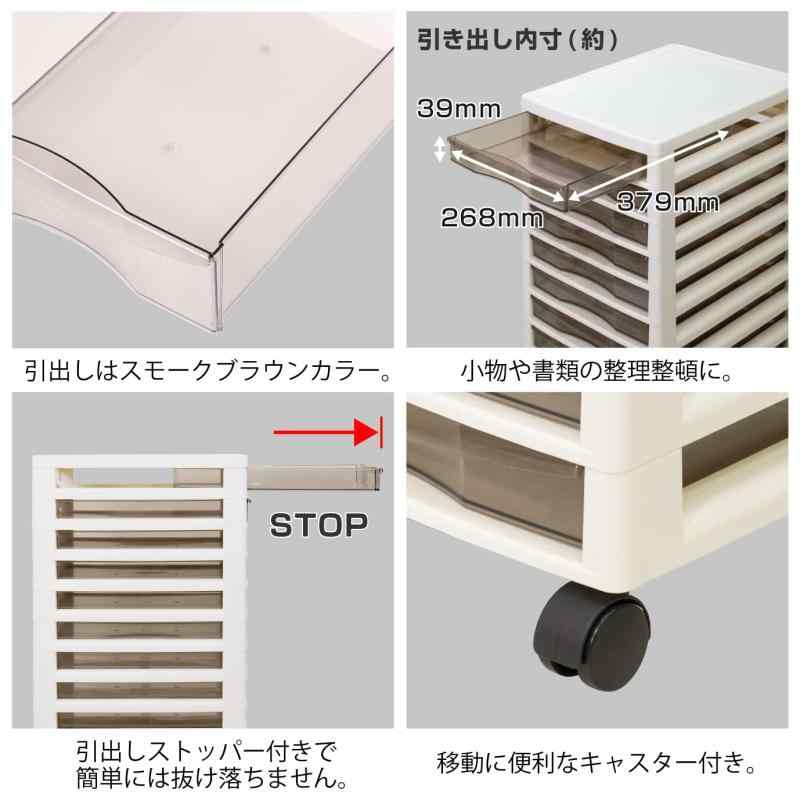 JEJアステージ(JEJ Astage) Aplos(アプロス) レターケースB4(浅型10段) ダークブラウン 日本製 幅32.3×奥行40.6×高さ64.2cm