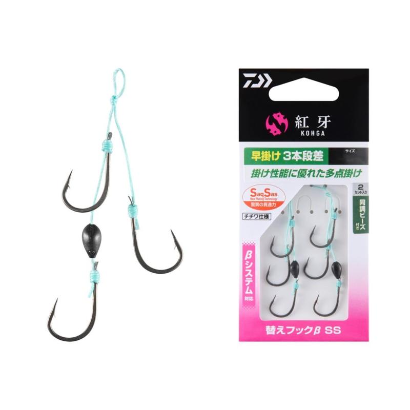 樂天商城 - ダイワ(DAIWA) タイラバフック 紅牙替えフックβ SS 早掛ケ 3本段差 SS [並行輸入品]