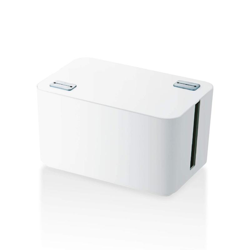 Main Unit - ELECOM ケーブル収納ボックス 4個口電源タップ収納 ホワイト EKC-BOX002WH