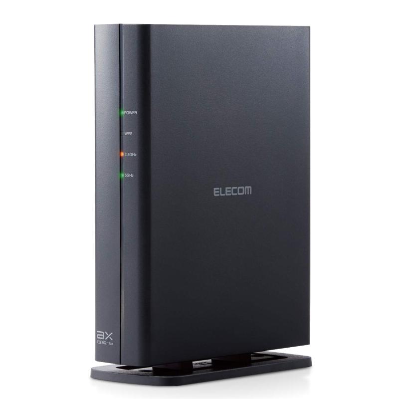 エレコム Wi-Fi6 無線LANルーター 11ax 1201+574Mbps IPv6(IPoE)対応 DXアンテナ監修内蔵アンテナ搭載 セキュリティーWi-Fi搭載 ブラック WRC-X1800GSA-BWi-Fi 6対応でより安定した高速通信を実現。複数台同時接続に強いので、テレワークやオンライン学習にも適しています。複数台接続に強いOFDMAなど、家族みんながWi-Fiに接続してもストレスフリーな通信が可能に。Wi-Fi 6対応でより安定した高速通信を実現しました。複数台同時接続に強いので、テレワークやオンライン学習に適しています。複数台接続に強いOFDMA、送信情報量をアップする1024QAM、複数台同時接続が可能なMU-MIMO、スマホのバッテリーが長持ちするTWTなど、家族みんながWi-Fiに接続してもストレスフリーな通信を実現します。回線が混雑しにくいIPv6 IPoEインターネット接続に対応し、快適な通信が可能です。また、IPv6 IPoEインターネット接続であれば、インターネットポートにLANケーブルを接続するだけですぐにインタ―ネットが使えます。4Kテレビ対応。電波干渉に強い5GHz帯は最大1,201Mbps(理論値)、一般的な通信帯域である2.4GHz帯は最大574Mbps(理論値)の高速通信でテレビでのネット動画視聴やインターネット視聴も快適です。複数店舗にて販売をしておりますため、在庫データの更新が間に合わず、欠品にも関わらず、注文ができる場合がございます。その際は、キャンセルにて対応を取らせていただきます。当店はお電話のお問い合わせはお受けしておりませんので、ご了承ください。お問い合わせは、問い合わせフォームをご利用ください。