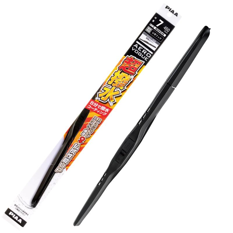 PIAA(ピア) ワイパー ブレード 450mm エアロヴォーグ 超強力シリコート 特殊シリコンゴム 1本入 呼番7 WAVS45