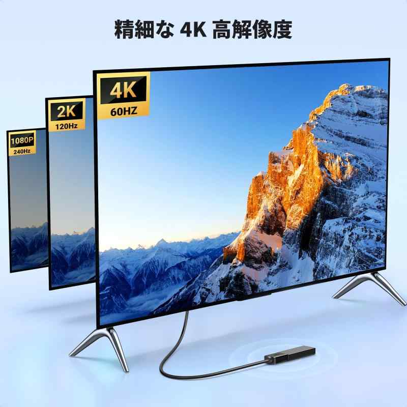 UGREEN HDMI 延長ケーブル 4K60Hz 3D対応 オス-メス ハイスピード 金メッキコネク...