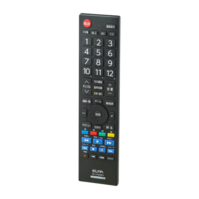 エルパ (ELPA) テレビリモコンパナソニック 動作距離:約7m 電池持続時間約12ヶ月 RC-TV009PA