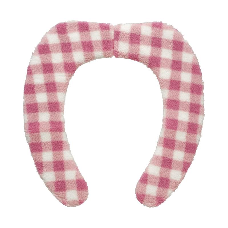 レック(LEC) ぴたQ 吸着 べんざシート ふわふわ ボア (チェック ・ ピンク) 洗濯OK BB-496