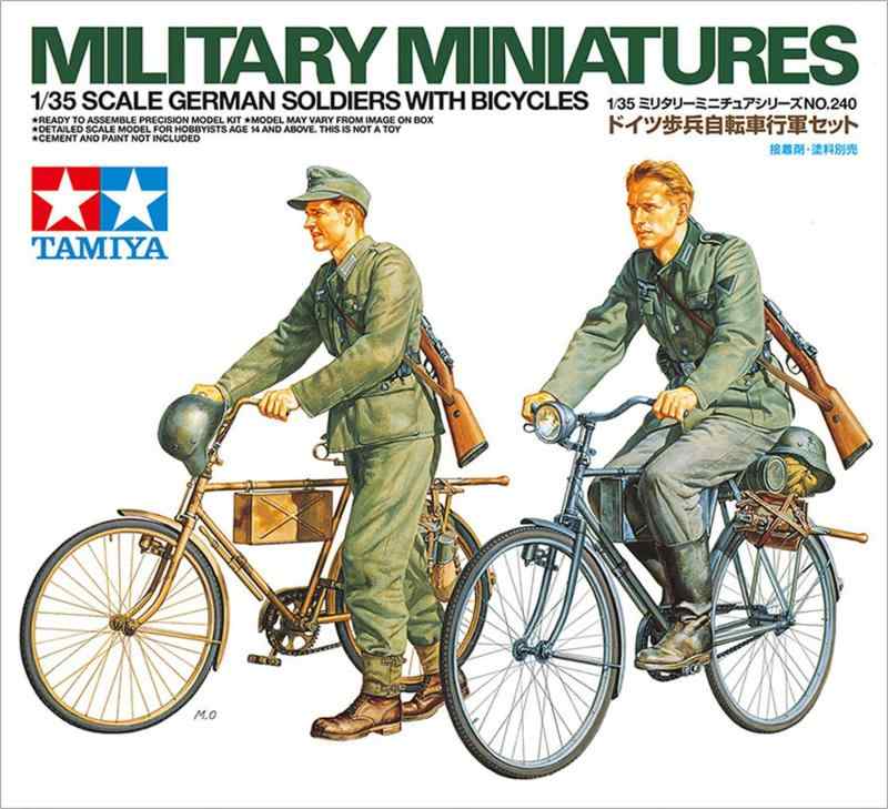 ぴっぴストア 楽天市場店のタミヤ 1/35 ミリタリーミニチュアシリーズ No.240 ドイツ陸軍 歩兵 自転車行軍セット プラモデル 35240｜アングル3