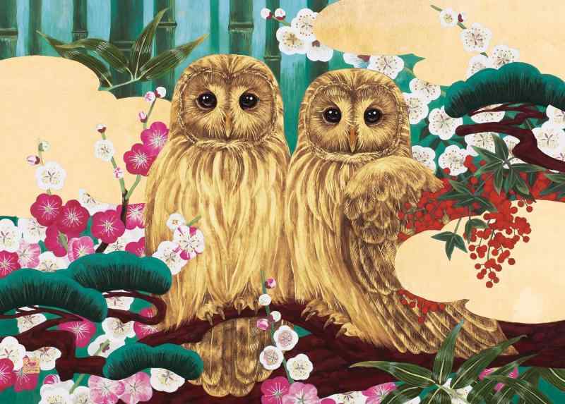 エポック社 500ピース ジグソーパズル イラスト/アート 縁起画 黄金福籠図 (38×53cm) 06-082 のり付き ..