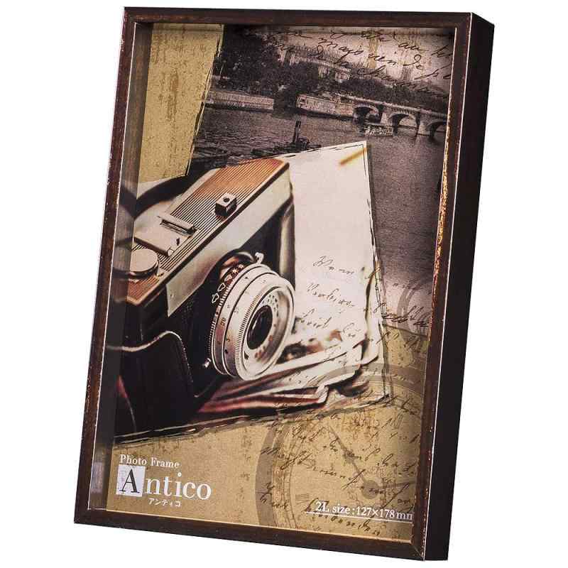 ナカバヤシ アンティコ インテリアフレーム 2L ブラウン F-TP-103-BR - 2