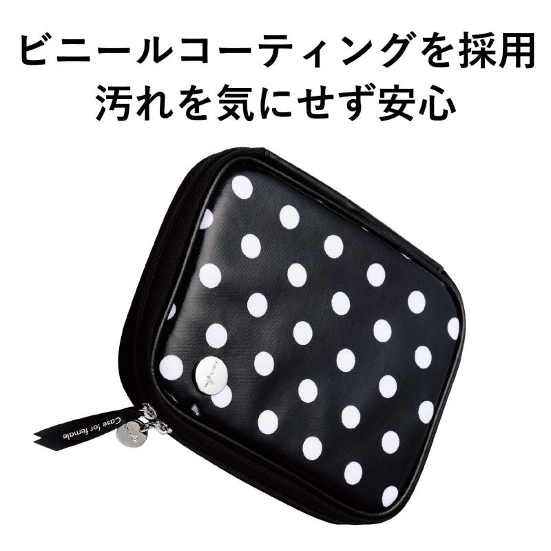 ぴっぴストア 楽天市場店のエレコム 電子辞書ケース DICT.fem 水玉 Lサイズ EX- Brain 2020年新モデル対応 ブラック DJC-011LBK｜アングル3