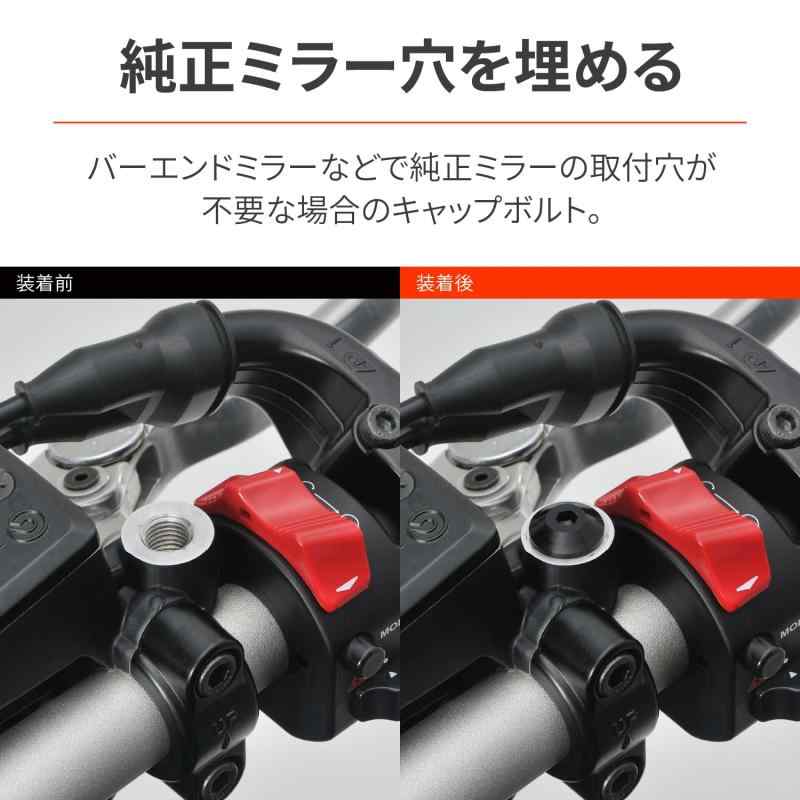 ぴっぴストア 楽天市場店のデイトナ(Daytona) バイク キャップボルト ミラー 穴埋め 逆ネジ アルミ製 ブラック 99617｜アングル2
