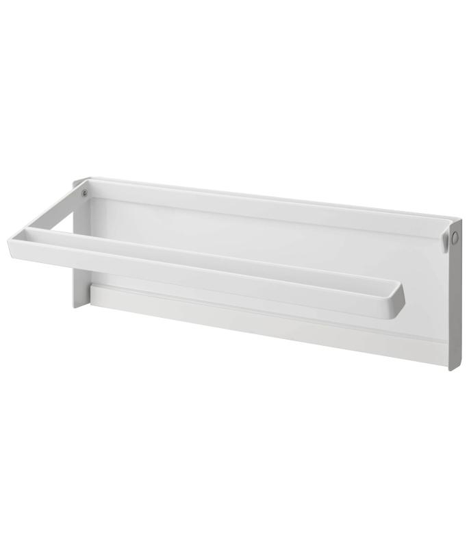 山崎実業(Yamazaki) 片手でカットマグネットキッチンペーパーホルダー ホワイト 約W30.5XD2.5XH9.5cm タワー 海外製の大判タイプにも対応 4941(3)