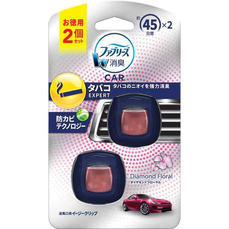 ファブリーズ 消臭芳香剤 車用 クリップ型 イージークリップ タバコエキスパート ダイヤモンドフローラル 2.2mL×2