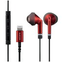 エレコム ステレオイヤホン インナーイヤー型 Lightning ライトニング マイク付 Fast Music LFS10I φ13.6mm 高耐久ケーブル レッド EHP-LFS10IMRD 1.2m
