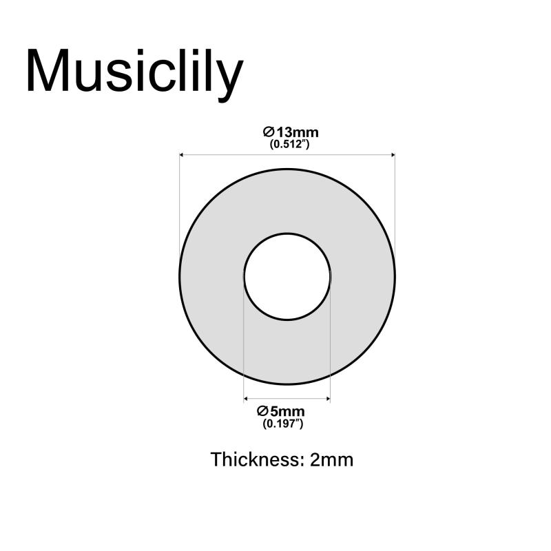ぴっぴストア 楽天市場店のMusiclily Basic ギターストラップピン用フェルトワッシャー、ホワイト（10個入り）｜アングル2