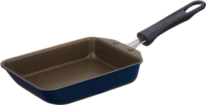 Rakuten - サーモス デュラブルシリーズ 玉子焼きフライパン 13cm ネイビー ガス火専用 焦げつきにくい 耐久性コーティング PFOA PFOS不使用 片手で軽々持てる 軽量モデル KFI-013E NVY