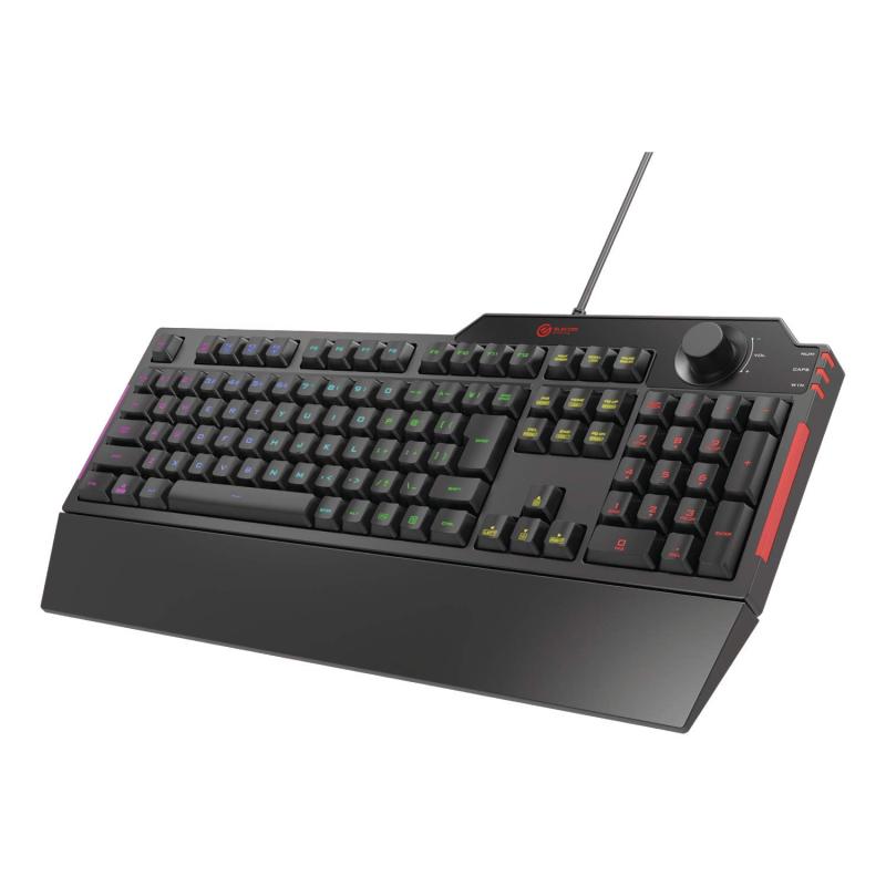 エレコム ゲーミングキーボード 有線 TK-G02UMBK 着脱式リストレスト付 ボリュームダイヤル メンブレン フルキー ブラック