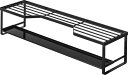 山崎実業(Yamazaki) コンロ奥ラック 排気口カバー付 60cmコンロ用 ブラック 約W70XD18XH15cm タワー tower スライド式 排気口カバー 棚付き 5269