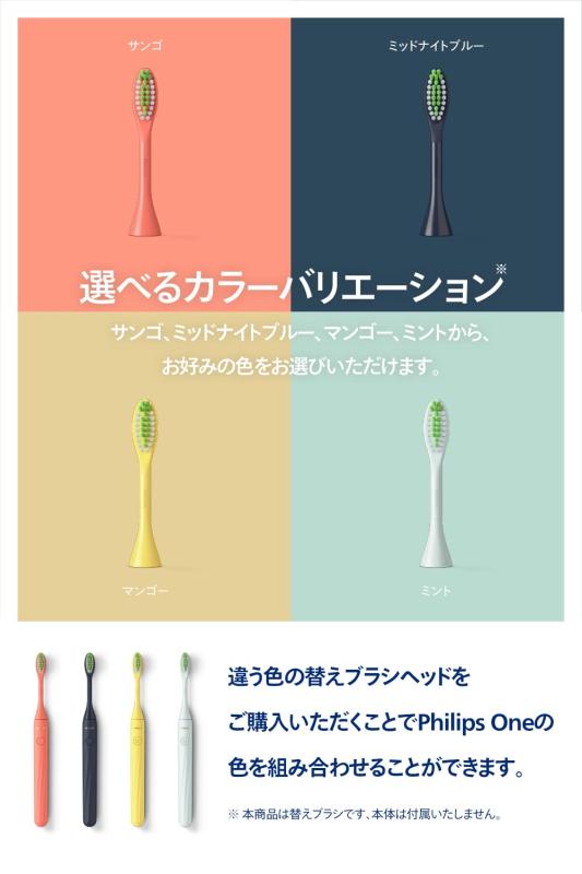 フィリップス 替えブラシ ソニッケアー Philips One専用替えブラシヘッド (2本) BH1022/03 ミント