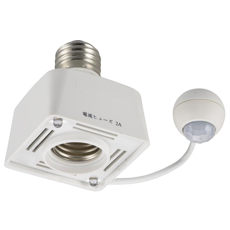 OHM センサーソケット E26対応 人感センサー 停電補助灯 HS-LPBA4-W 04-8391