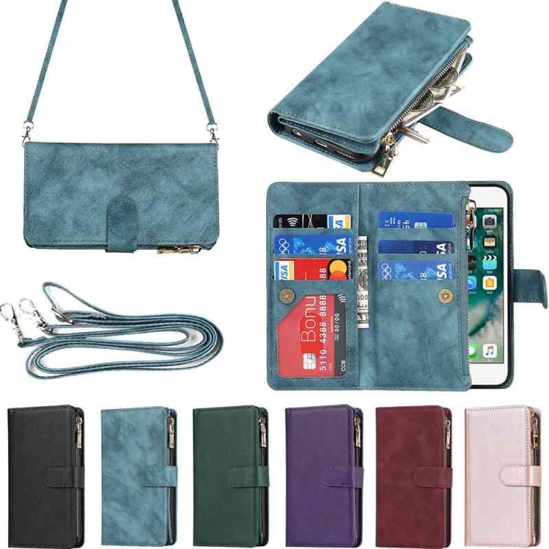 Eastwave アイフォン SE 2022 第3世代 ケース for iPhoneSE 2020 第2世代 手帳型 for iPhone 8 7 縄掛け 財布型 ICカード カード 収納 小銭入れ ファスナーポケット付き PUレザー 6色 ブルーの商品画像