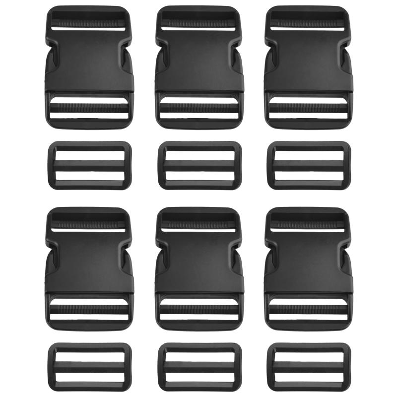 [TRIWONDER] バックル リュックバックル サイドリリース アジャスター ウエスト ベルト バックルのみ プラスチック ベルト止め 留め具 (50mm - 6個)(3)