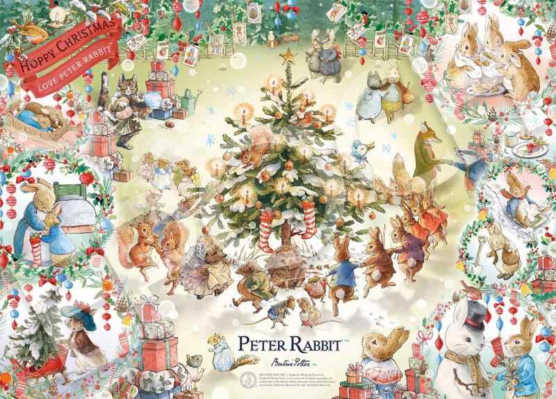 エポック社 500ピース ジグソーパズル ピーターラビット ホッピークリスマス ピーターラビット™ (38×53cm) 06-514s のり付き ヘラ付き 点数券付き EPOCH