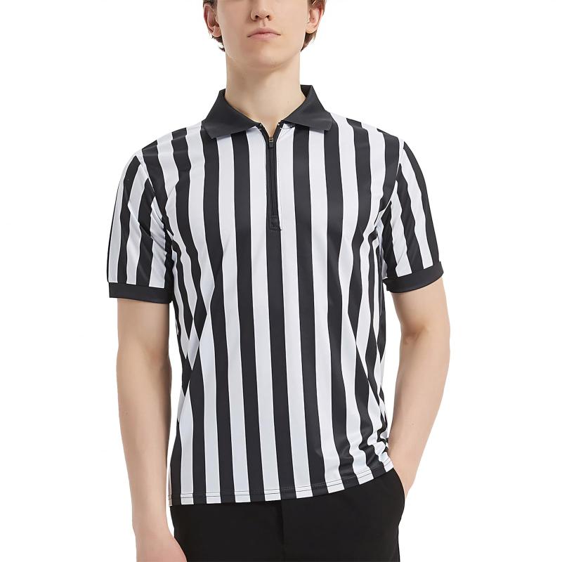 [トップタイ] 審判服 メンズ レフェリー 半袖シャツ 吸汗 速乾 軽量 ジッパー付き サッカー審判服 バスケ スポーツ 審判用ウェア-S