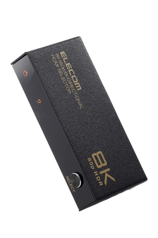 エレコム(ELECOM) HDMI切替器 8K60Hz/4K120Hz対応 双方向  2入力1出力 自動/手動切替メタル筐体 ブラック DH-SW8KBD21BK