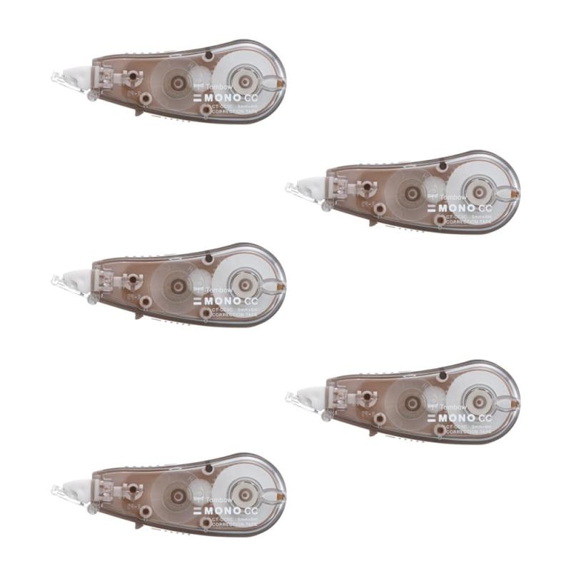 トンボ鉛筆 修正テープ 5mm MONO モノCC (ミニサイズ・高密着テープ) 使い切りタイプ 6m ソフトベージ..