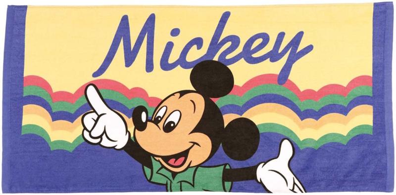 スケーター (skater) コンパクト バスタオル ディズニー レトロ ミッキーマウス 縦50×横104cm TOB100-A