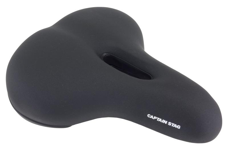 キャプテンスタッグ(CAPTAIN STAG) 自転車 サドル ソフトサドル 低反発 穴あき 溝あり ブラック Y-7865