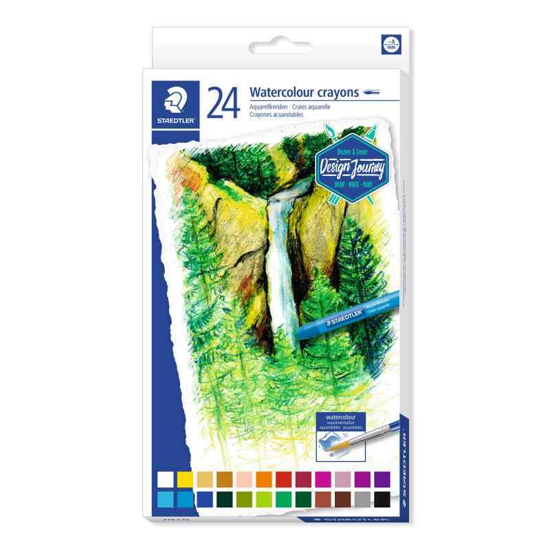 ステッドラー(STAEDTLER) クレヨン 24色 水彩クレヨン デザインジャーニー 水性 223 C24【水彩クレヨン】描いた後、水でなぞると混色や水彩画のような表現が可能【あざやかな発色】水溶けもよく、鮮やかな発色が特長【スケッチやイラストに】お気に入りのものや風景を描いたりとイラストやスケッチにおすすめ【細かい描写におすすめ】直径8mmの細めのタイプで細かい描写にもおすすめ【本体サイズ】W92.7×H8.5×D8.5mm / 6.6g複数店舗にて販売をしておりますため、在庫データの更新が間に合わず、欠品にも関わらず、注文ができる場合がございます。その際は、キャンセルにて対応を取らせていただきます。当店はお電話のお問い合わせはお受けしておりませんので、ご了承ください。お問い合わせは、問い合わせフォームをご利用ください。