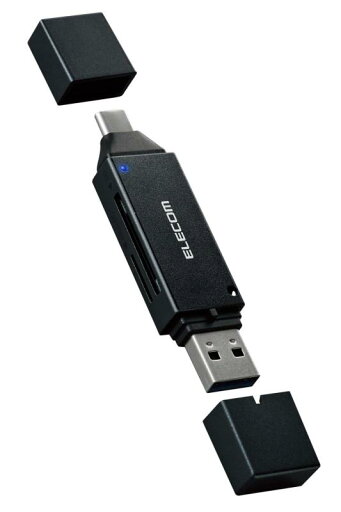 エレコム メモリカードリーダー USB Type-C&USB-A両対応 直挿しタイプ SDHC SD+microSD USB 5Gbps ブラック MR3C-D207BK/EC エレコム メモリカードリーダー USB Type-C&USB-A両対応 直挿しタイプ SDHC SD+microSD USB 5Gbps ブラック MR3C-D207BK/EC