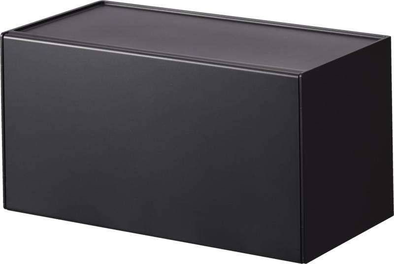 山崎実業(Yamazaki) マグネット トレー付き ペーパータオル ディスペンサー ブラック 約W26×D13.7×H13.6cm(蓋開口時：約H26.3cm) タワー tower ペーパータオルケース ペーパータオルホルダー 片手で取(3)