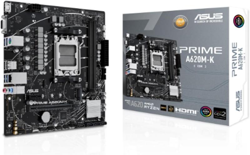 ASUS/PRIME A620M-K-CSM/AMD/Ryzen 7000 シリーズ / AM5 対応 / A620 チップセット 搭載/mATX マザーボード/品