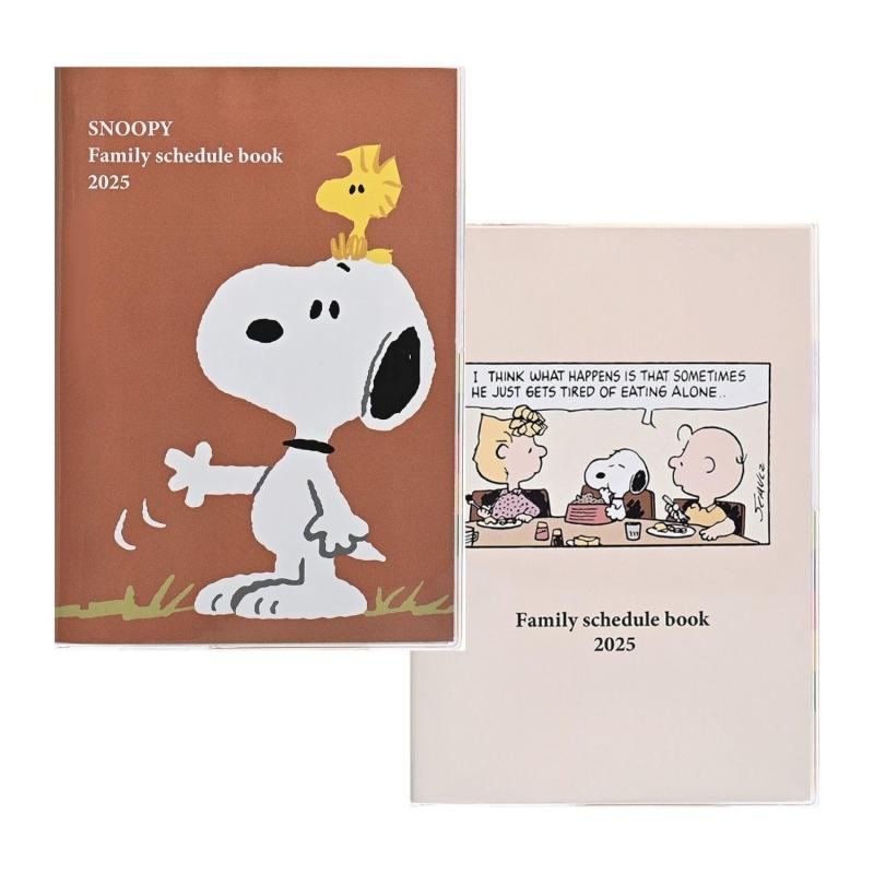 クツワ 手帳 スヌーピー 家族手帳 2025年 B6 マンスリー 親友&amp;ご飯 648SQA 2024年 12月始まり