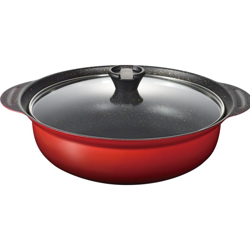 和平フレイズ 土鍋風 卓上鍋 30cm 6.8L 10号 5~6人用 IH対応 ガス PFOAフリー ふっ素樹脂加工 なごみ丈..