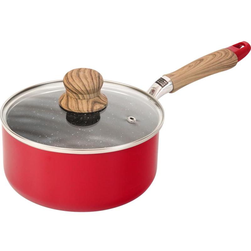 和平フレイズ 軽い 片手鍋 18cm つばき IH対応 ガス レッド 赤 リリフル PFOAフリー ふっ素樹脂加工 RB..