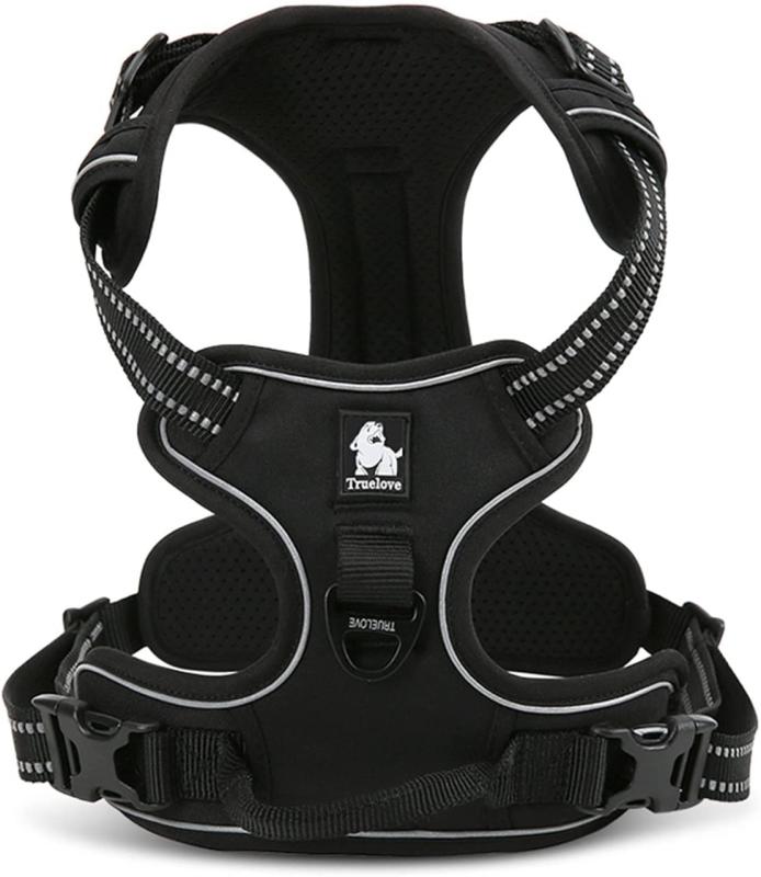 樂天商城 - cocomall 犬用ハーネス 犬用胴輪 ドッグ ペット用品 お出かけハーネス 3M反射材料 訓練 ナイロン製 小型犬、中型犬、大型犬に向け 通気性 調節可能 おしゃれ(XS, ブラック)