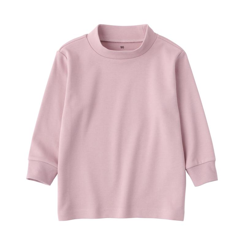 無印良品 ベビー 起毛スムース編みハイネック長袖Tシャツ ユニセックスベビー CC23TA4A スモーキーピンク ベビー90