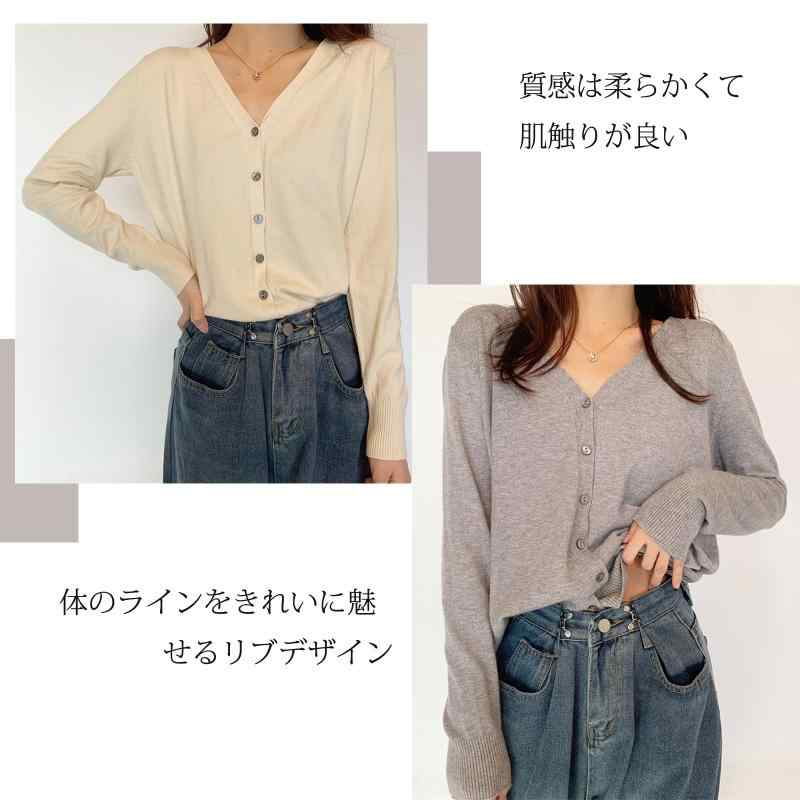 [MaadeaNoeTe] ニットレディー 長袖 セーター Vネック ボタン装飾 じゅんしょく 柔らか 快適 暖かく オフィス 通勤 秋 冬 pippi-store-10705532 ぴっぴストア 楽天市場店 サンプル画像2