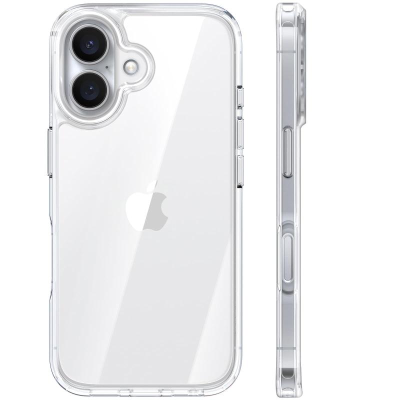 樂天商城 - TORRAS iPhone 16 用 ケース 【黄変防止・衝撃分散構造】指紋防止 透明 黄変防止 米軍MIL規格 耐衝撃 ストラップホール付き ボタン付属 6.1 インチ アイフォン 16 用 「Diamond Clear」 クリア