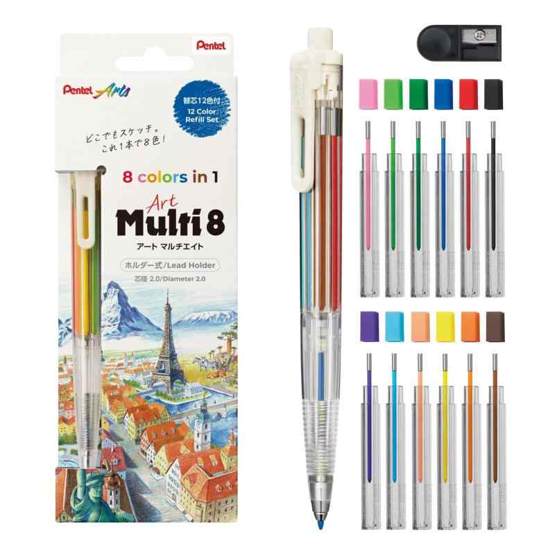 樂天商城 - ぺんてる アートマルチ8 色芯8色 替芯セット付 XPH804ST