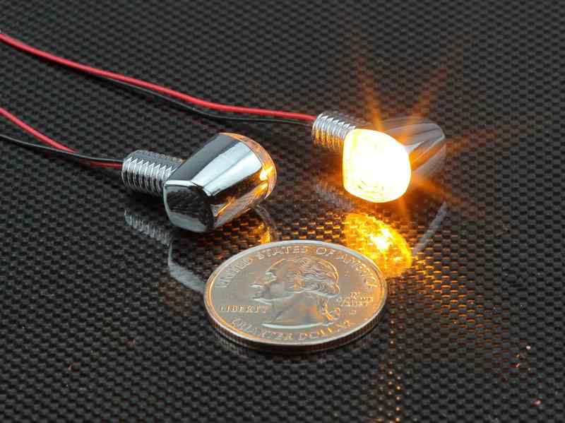 キジマ(Kijima) バイクパーツ Nanoウインカーランプ 極小 シングル 12V1.5W 2個入り クロームメッキ/アンバー 219-5195