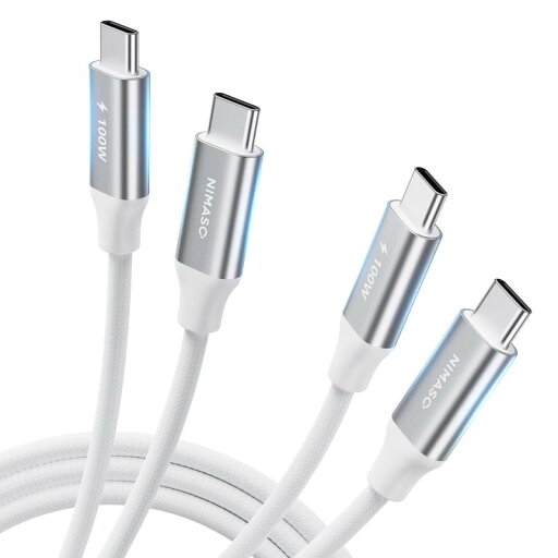 【2本セット】NIMASO USB C Type C ケーブル 【1m+1m PD対応 100W/5A 急速充電】タイプc ケーブル iPhone16/15シリーズ、MacBook、iPad Pro (2018,2020)、Galaxy等type c機種 【2本セット】NIMASO USB C Type C ケーブル 【1m+1m PD対応 100W/5A 急速充電】タイプc ケーブル iPhone16/15シリーズ、MacBook、iPad Pro (2018,2020)、Galaxy等type c機種