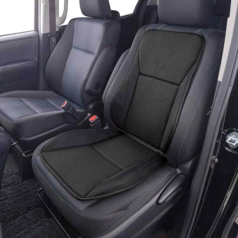 ボンフォーム(BONFORM) シートクッション スポーツホールド 軽/普通車 背もたれ付ダブル ストッパー付き 丸洗いOK 45x98cm ブラック 5742-07BK